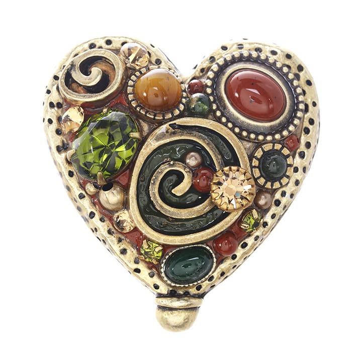 Broche cœur à feuilles persistantes pour la vente par Michal Golan Jewelry