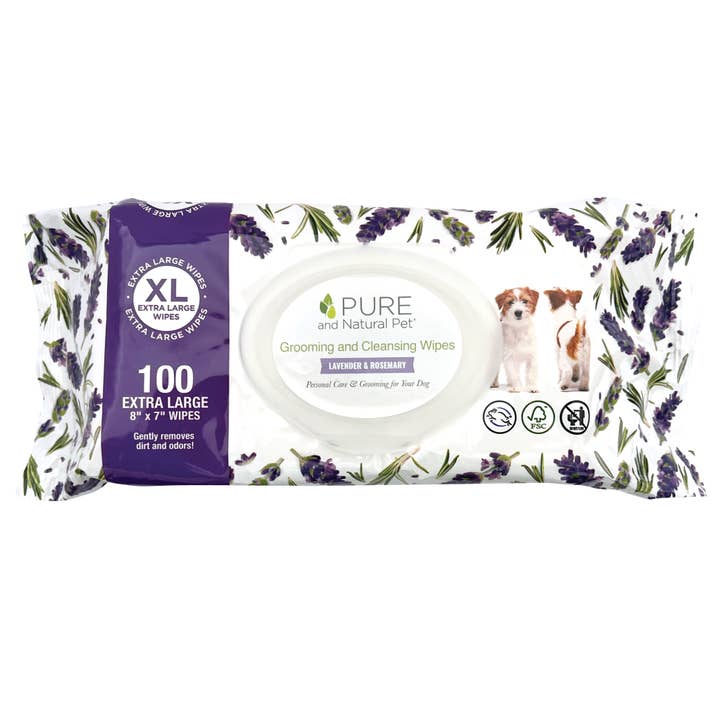 Pure and Natural Pet - Wholesale Pet Grooming Aid - Dog - Grooming & Cleansing Wipes for Dogs & Cats - Scented