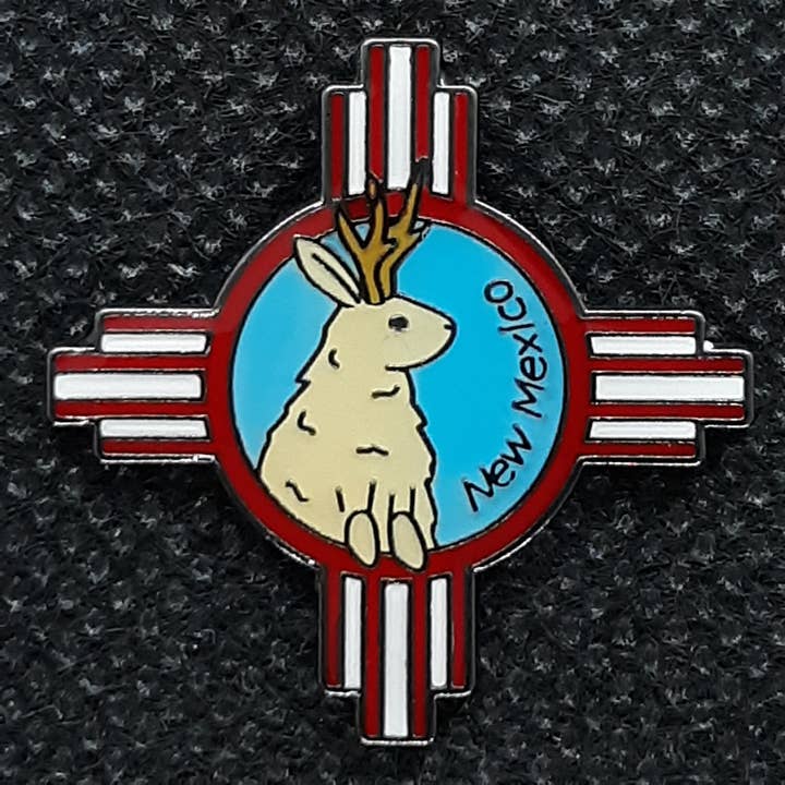 Pin - NM Jackalope for New Mexico for wholesale by Fantastic Souvenirs, Gifts & Collectibles