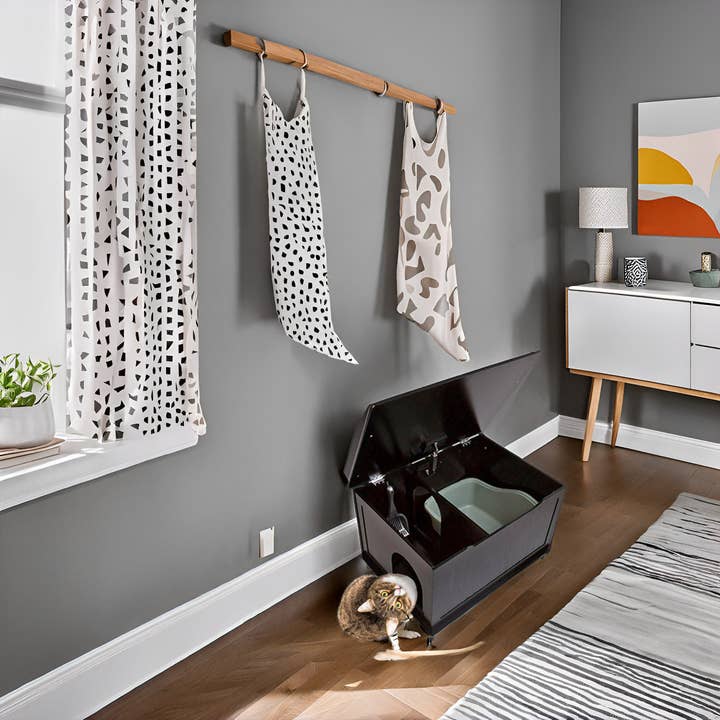 Designer Pet Products, LLC – wholesale Cat litter box – Cat Litter Box Enclosure, Hidden, Dog-Proof Black Cat Box-4