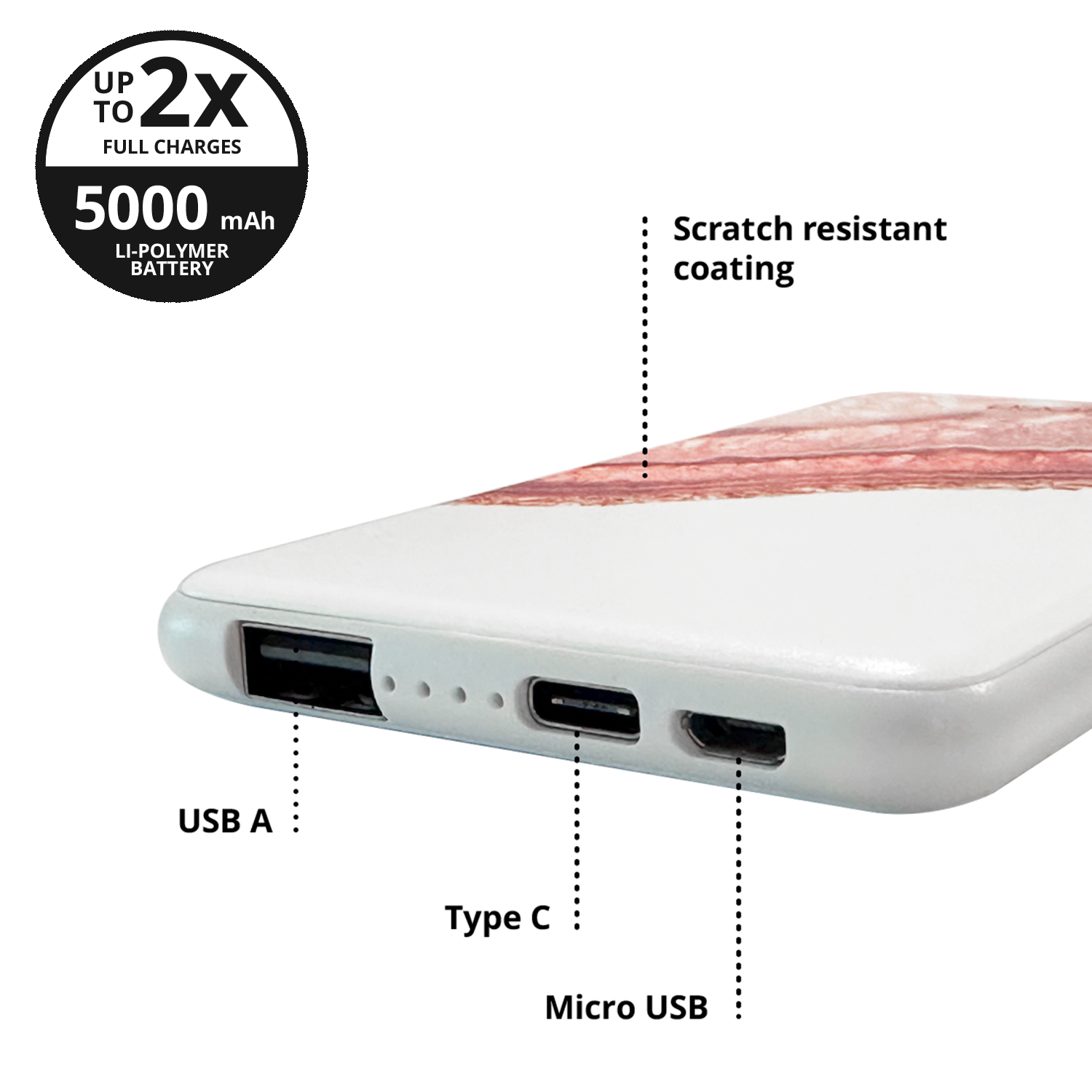 Ellie Rose - Wholesale Portable Charger - Power Bank Charger - Rose Gold Agate5