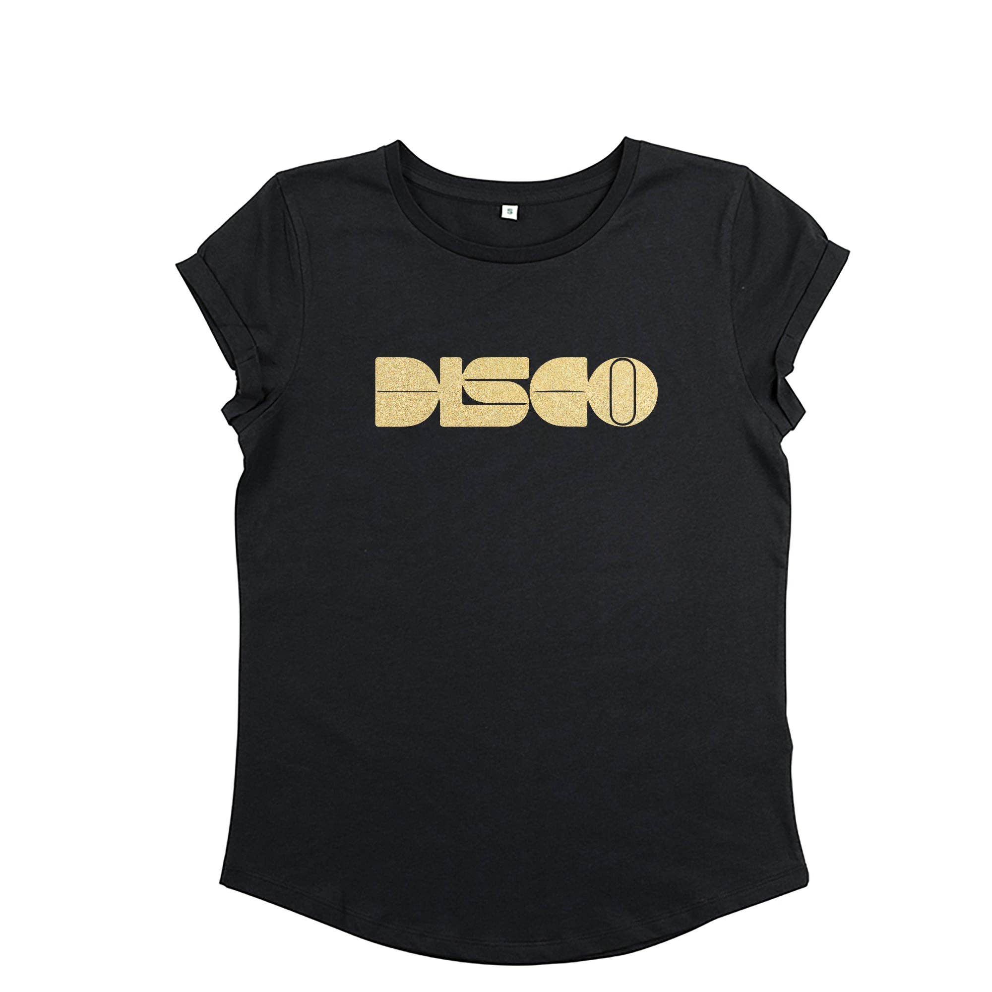 Disko Kids – wholesale Screen printed t-shirt – Women′s – DISCO Tshirt Black & Gold10