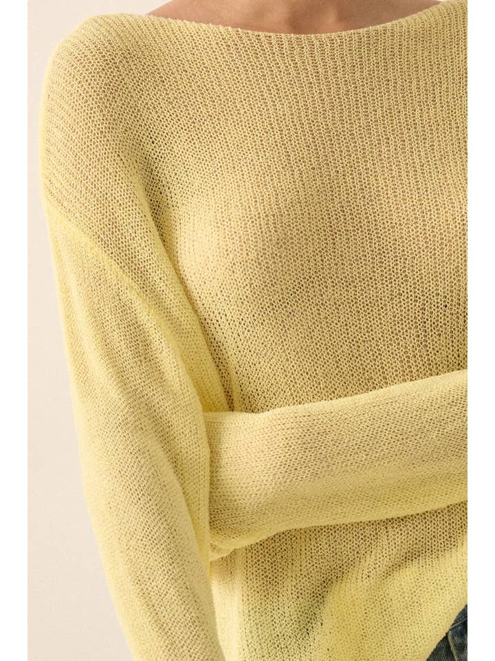 Promesa USA - Wholesale Knit Sweater - Women's - Lightweight Knit Loose-Fit Boatneck Sweater