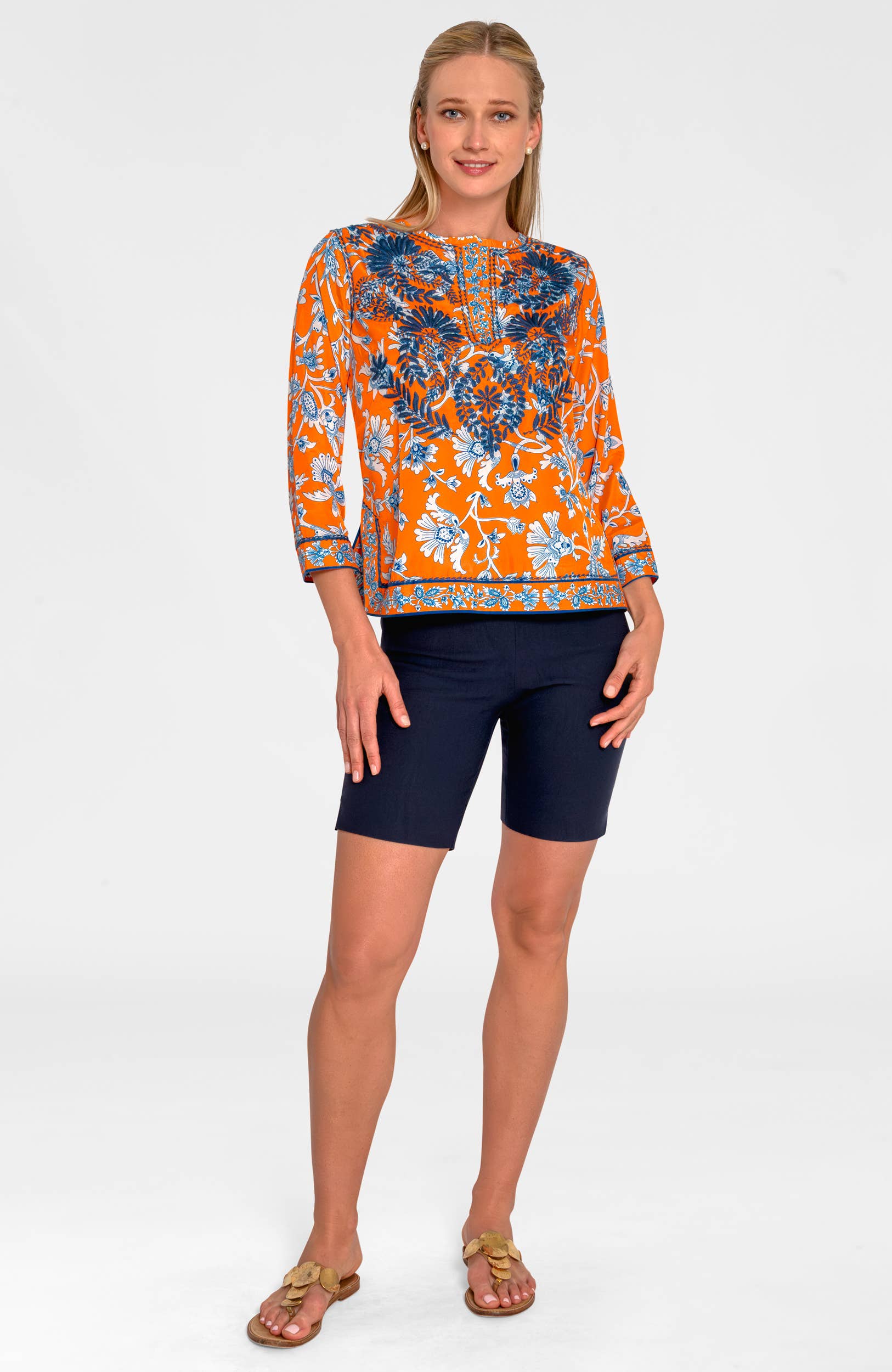 Gretchen Scott LLC – Großhandel Tunika – Damen – Seidene bestickte Tunika - Atemberaubende Punktierung8