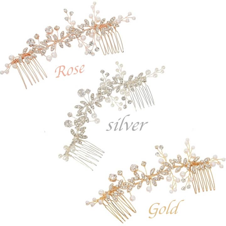 ATHENA KOLLEKTION - EWIGER KRISTALL-KAMM-SET - (DREI KÄMME für den Großhandel von Athena Bridal Jewellery