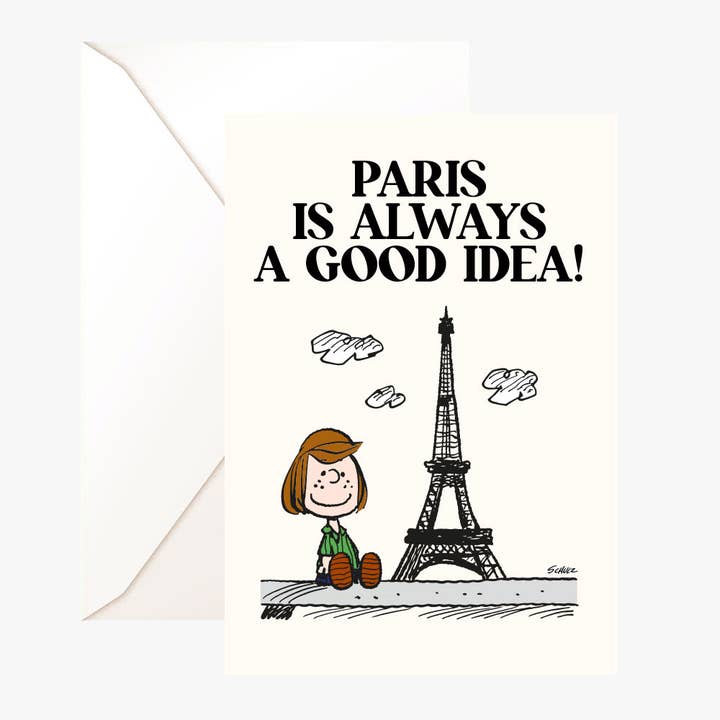 Carte double Snoopy "Paris is always a good idea" +enveloppe pour la vente par Titlee