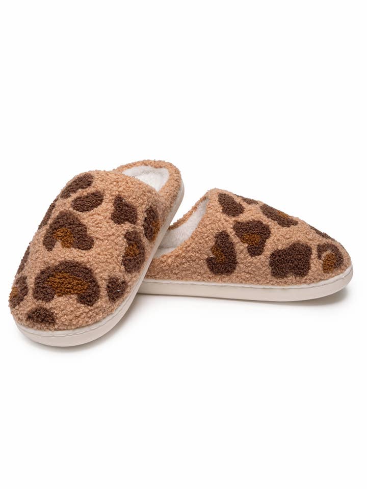 Living Royal - Wholesale Slippers - Women's - Indoor / Outdoor Slippers - Leopard Print - Brown1
