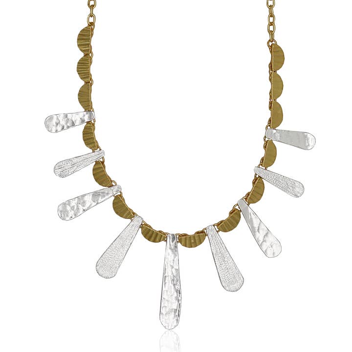 KARINE SULTAN - Wholesale Link & Chain Necklace - Geometric Drops Statement Necklace