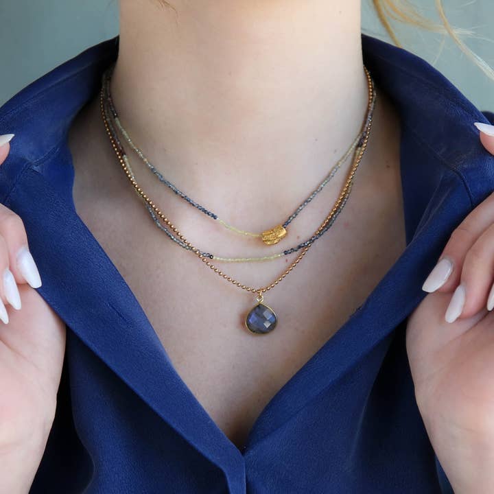 Catherine Page Jewelry - Wholesale Pendant/Charm Necklace - Avery Double Strand Necklace in Chalcedony1