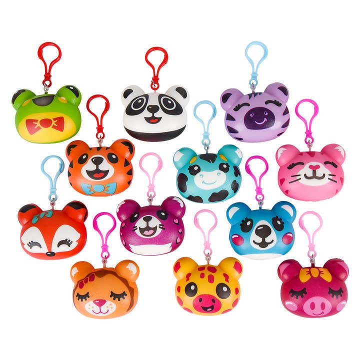 La Luna Bella - Toys - Wholesale Backpack - Kids - SQUISH ANIMAL BACKPACK CLIP ASSORTMENT 3" LLB Backpack3