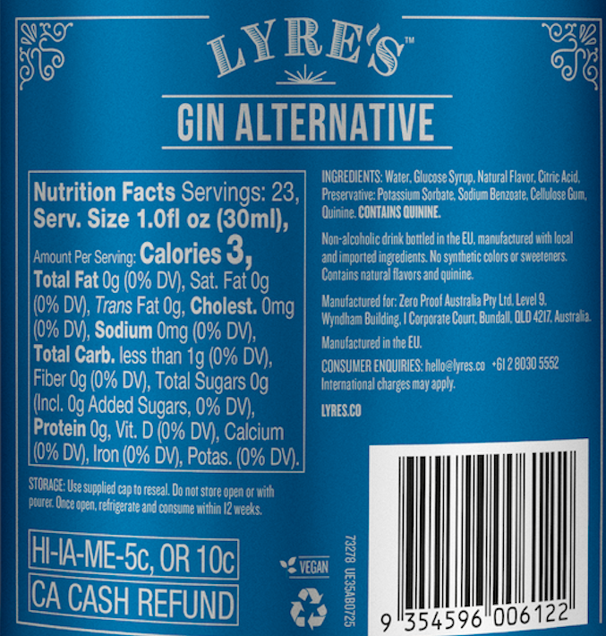 Zepeim - Wholesale Non-Alcoholic Spirits/Wine/Beer - Lyre's - Dry London Spirit4