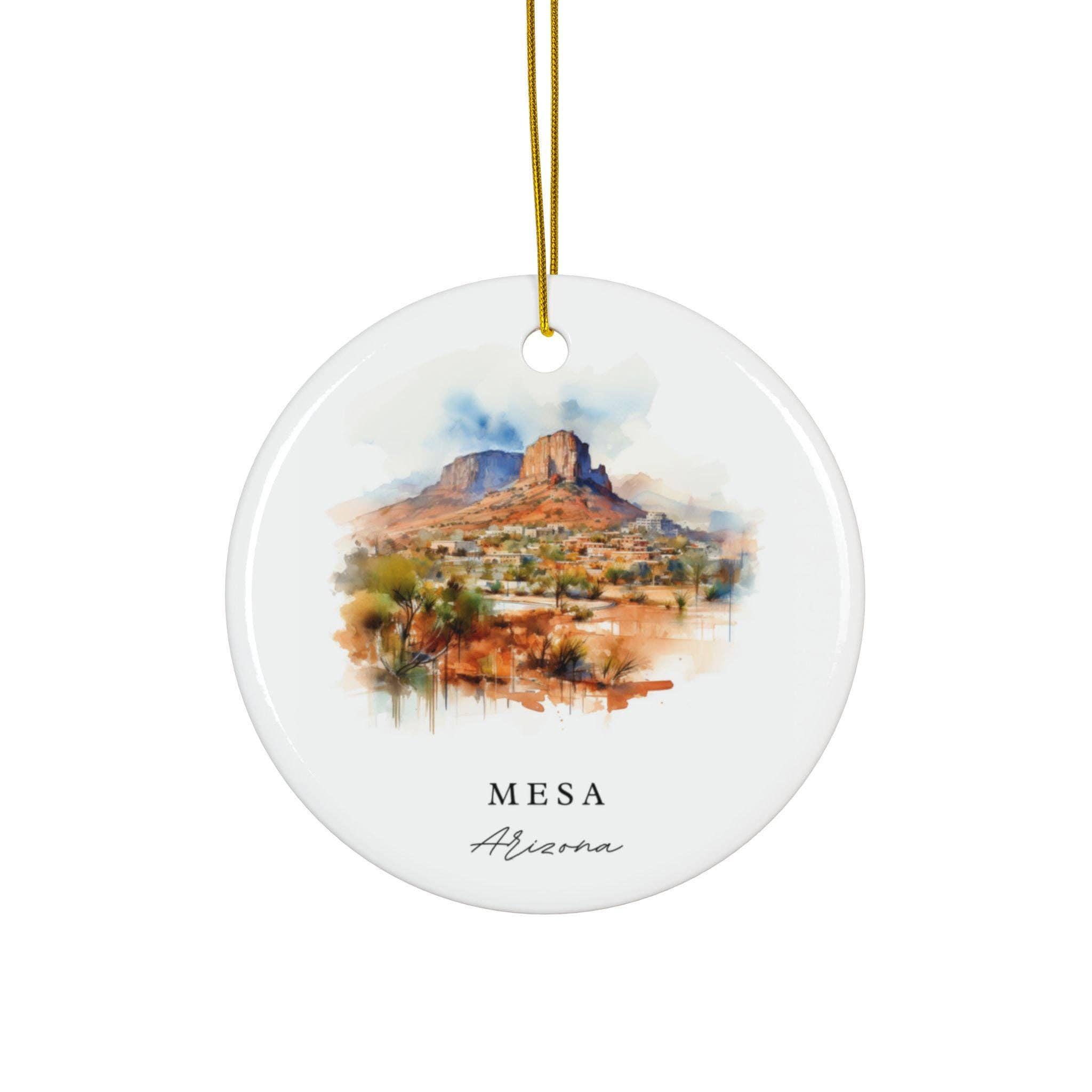 Premium Travel Art - Wholesale Ornament - Mesa Arizona Ornament | Durable Ceramic | 2.8 Inch0