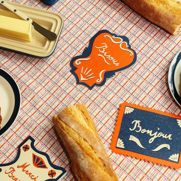 Isatopia - Wholesale Everyday Greeting Card - Bonjour Die Cut Card - From Paris with Love Collection4