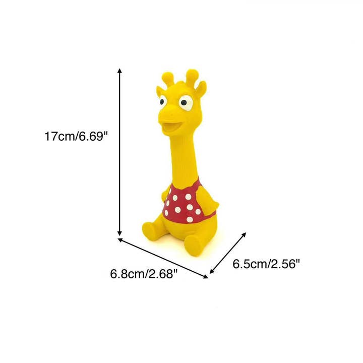 Cheerhunting - Wholesale Pet Squeaky Toy - Dog - Petkin – Giraffe Squeaky Dog Toy in Red Polka Dots3