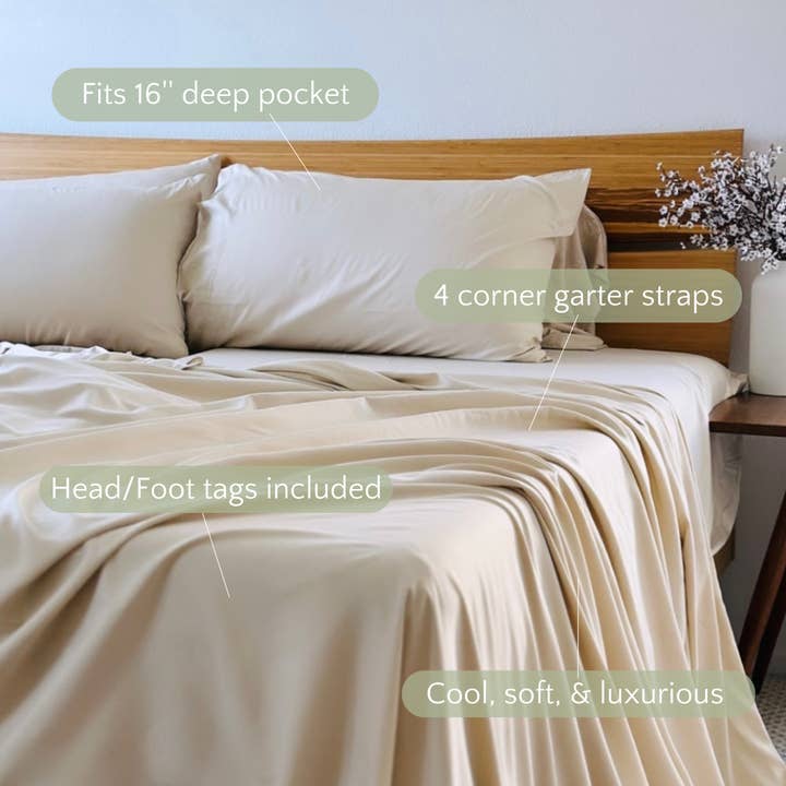 Bamboo Is Better - Wholesale Sheet Set - Copper Infused Bamboo Sheet Set - SUMMER SAND
