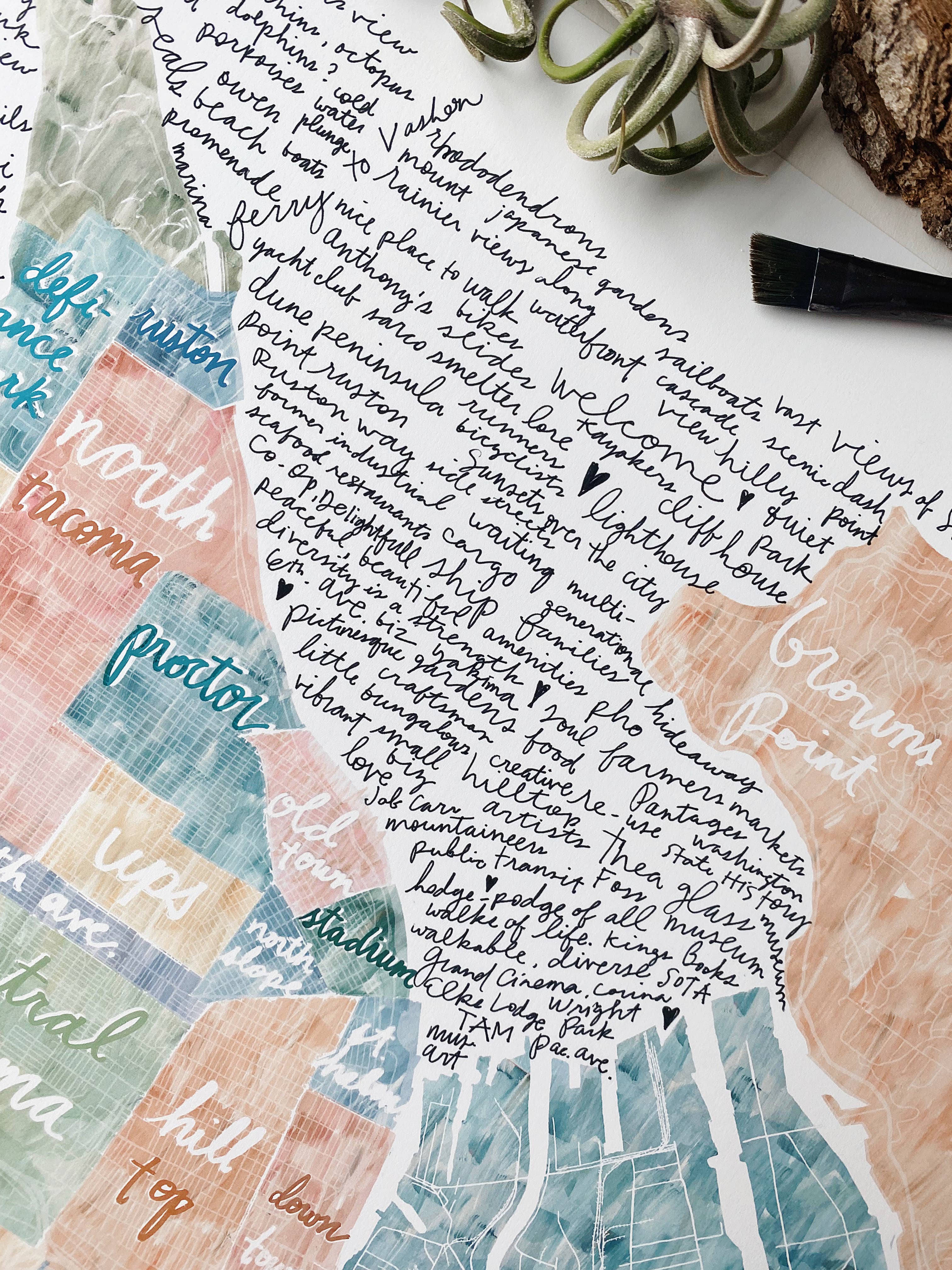 Turn-of-the-Centuries - Wholesale Art Print - TACOMA Neighborhoods Map ART PRINT8