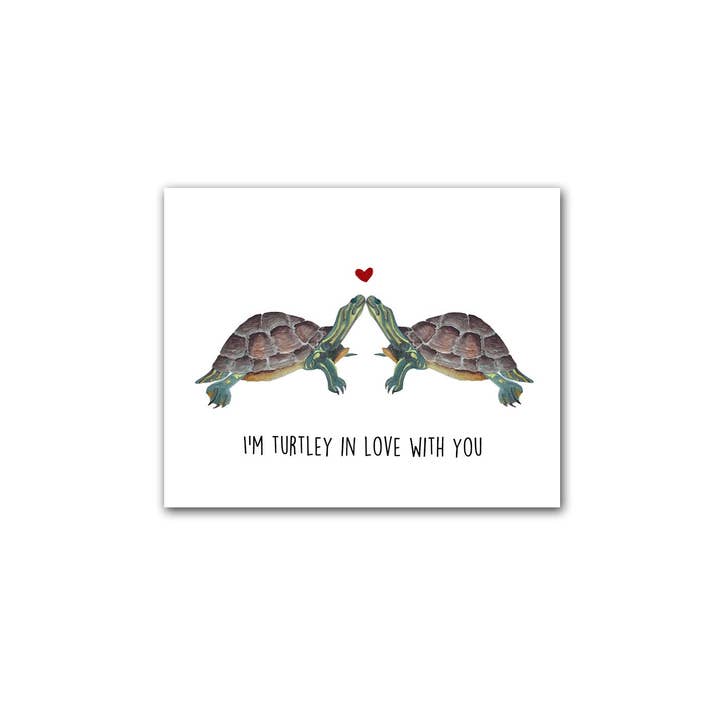 Love Card | Watercolor Turtle | Valentines Day Card for wholesale by Ruby Charles Designs