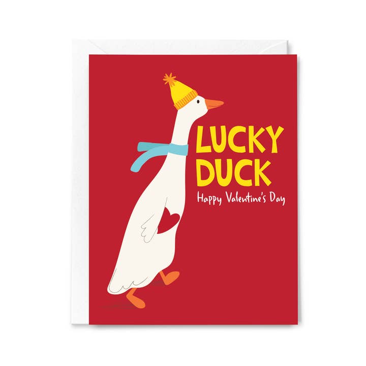 Happy Just Happy - Wholesale Valentine's Day Card - Lucky Duck Valentine’s Day Card
