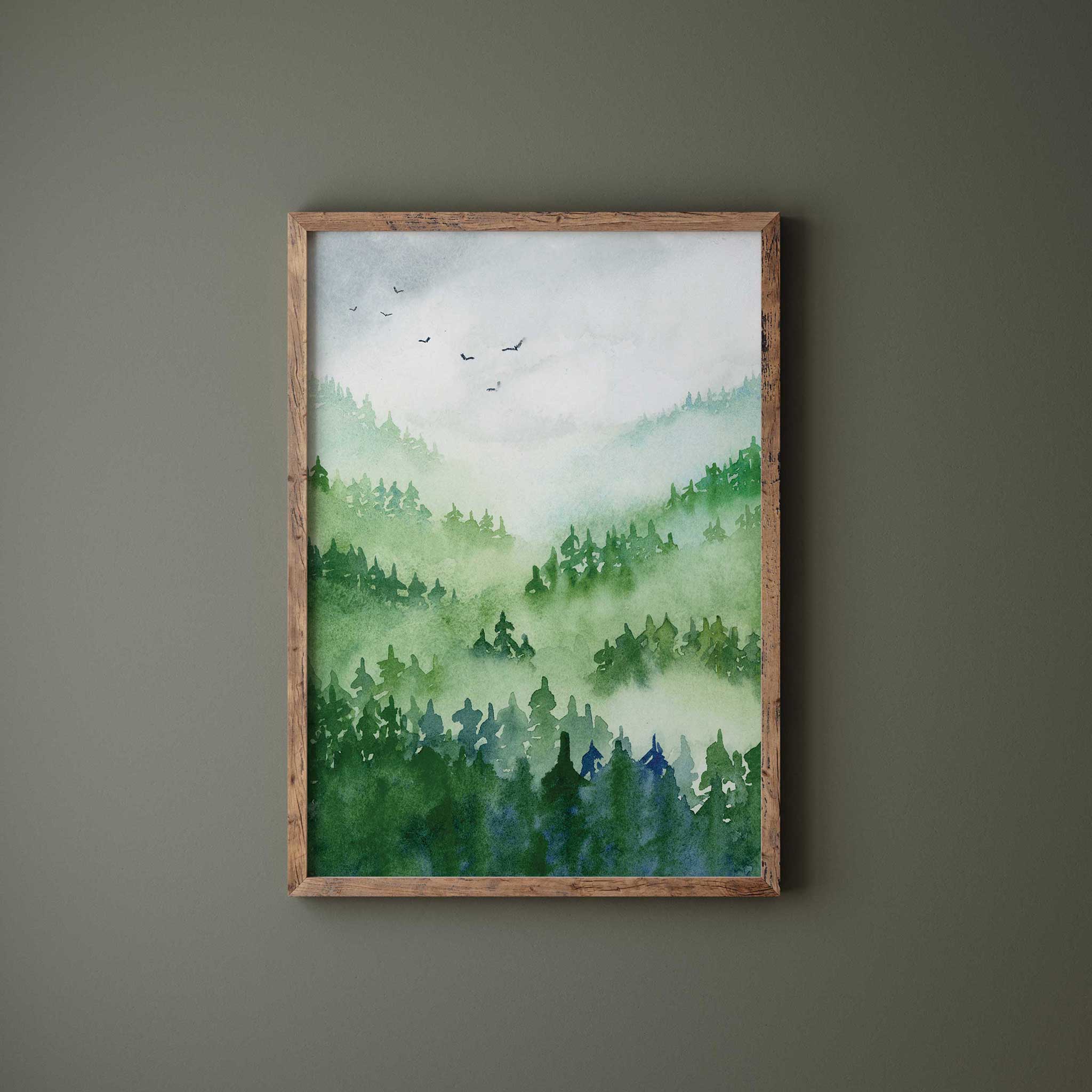Jenny Vellacott - Wholesale Art Print - Forest Print of Forest Mountain Print Green Forest Art Print2