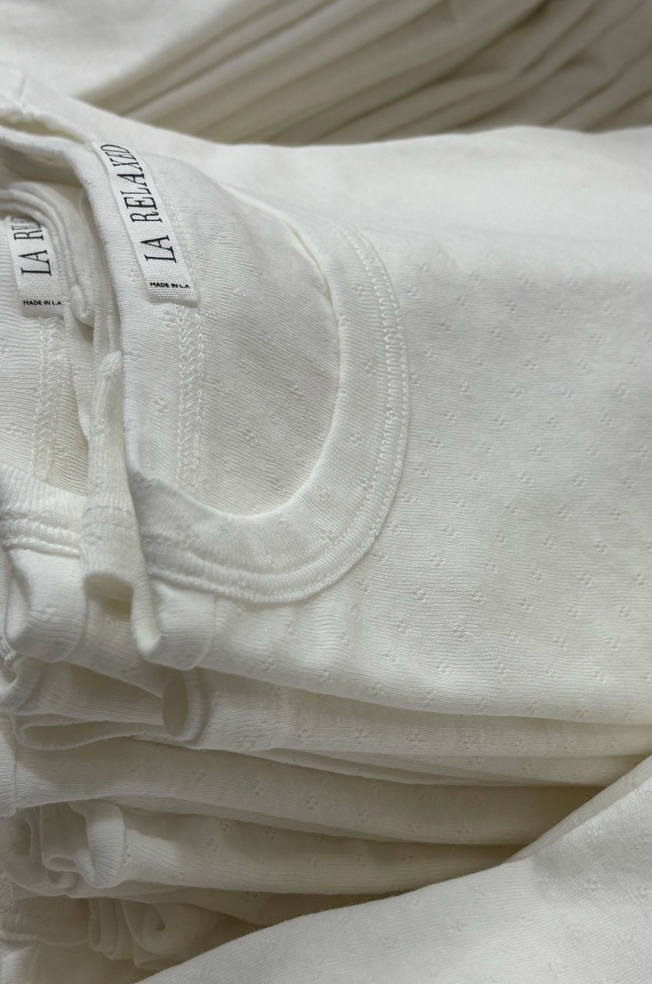 LA RELAXED – wholesale T-shirt (utan tryck) – Dam – Petit Pointelle T-shirt4