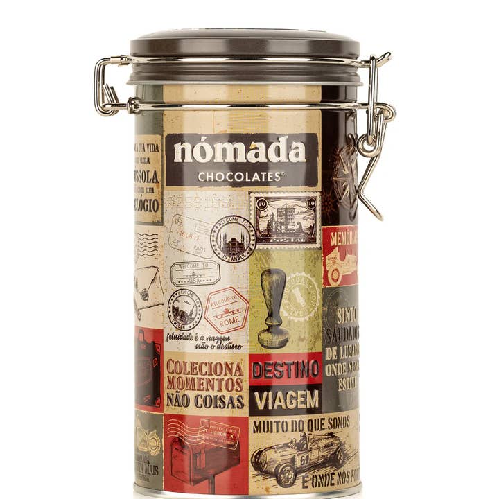 Nómada Chocolates - Wholesale Chocolate Box - "Travel" - Tin of Chocolate Almonds 150g1