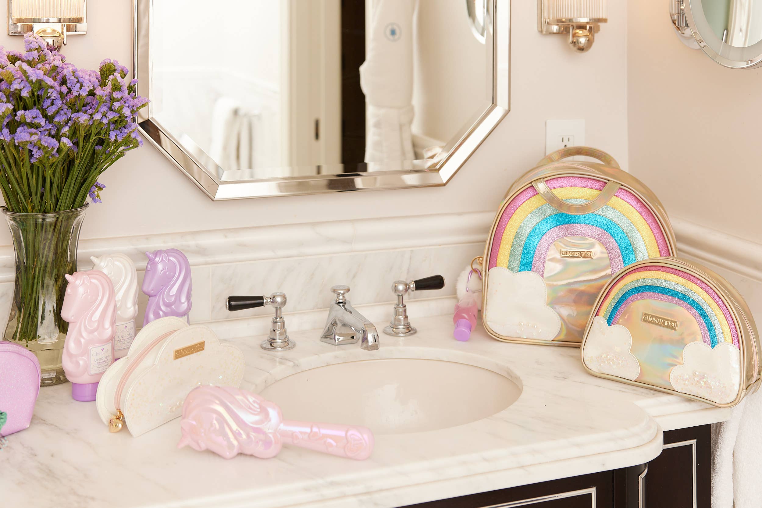 Glimmer Wish – wholesale Hårborste/kam - Barn och baby – Glimmer Wish Unicorn Borste för barn, tovlösande och skonsam5