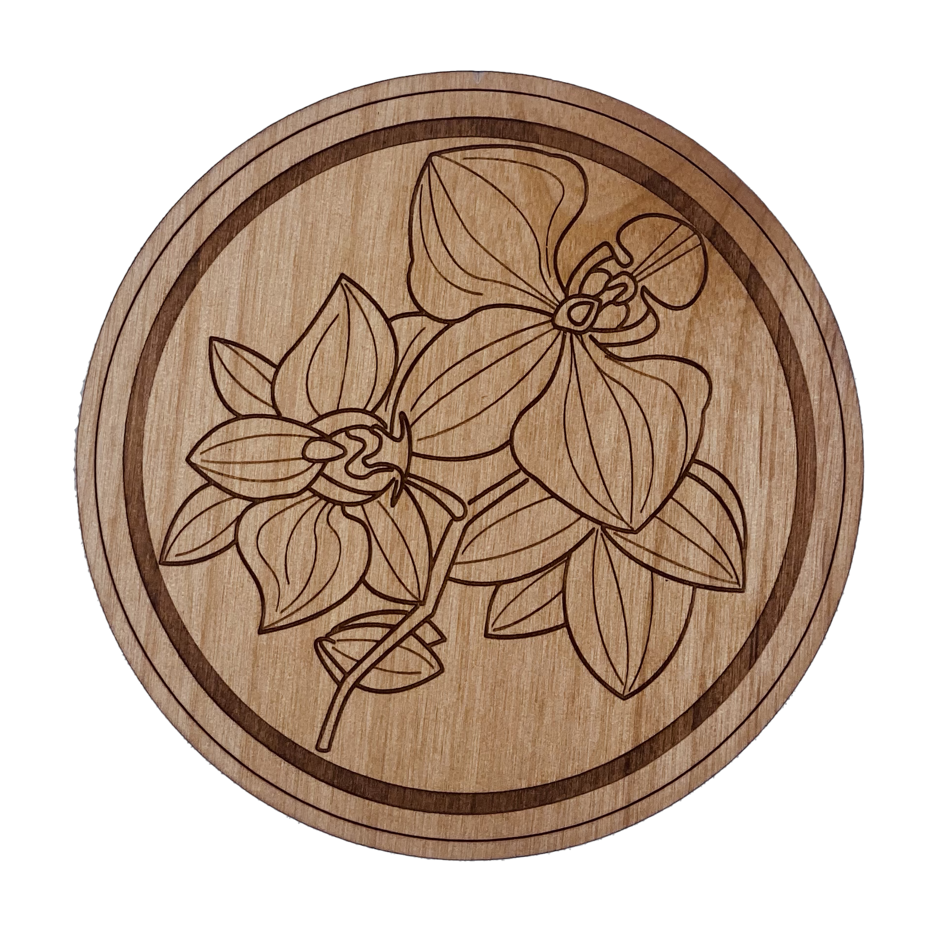Woodcutts Inc. - Wholesale Coasters - Iris Wood Coaster0
