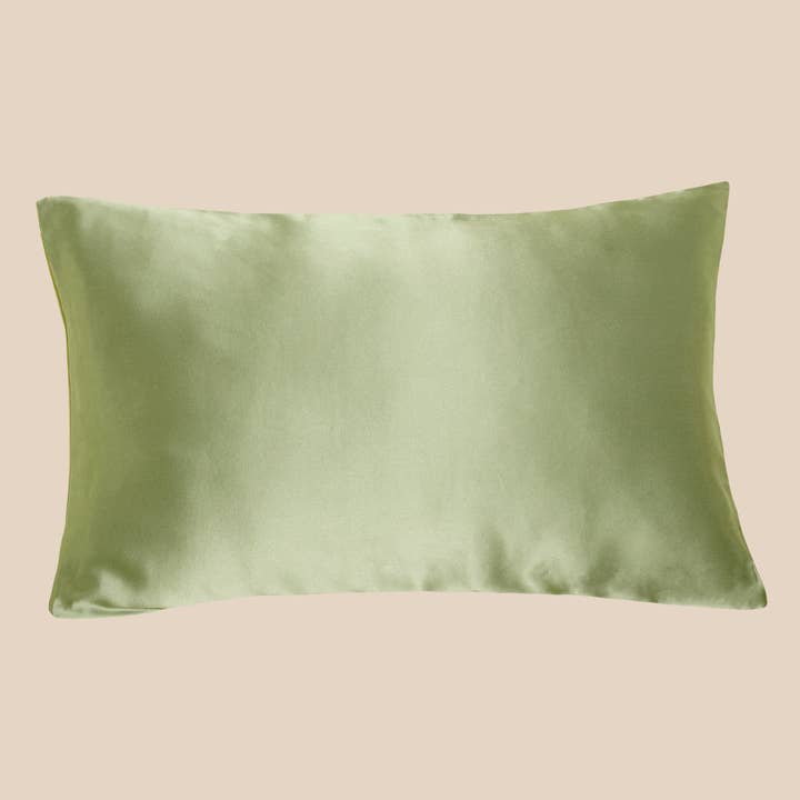 Funda de almohada de seda Queen verde salvia para venta al por mayor de Muraki