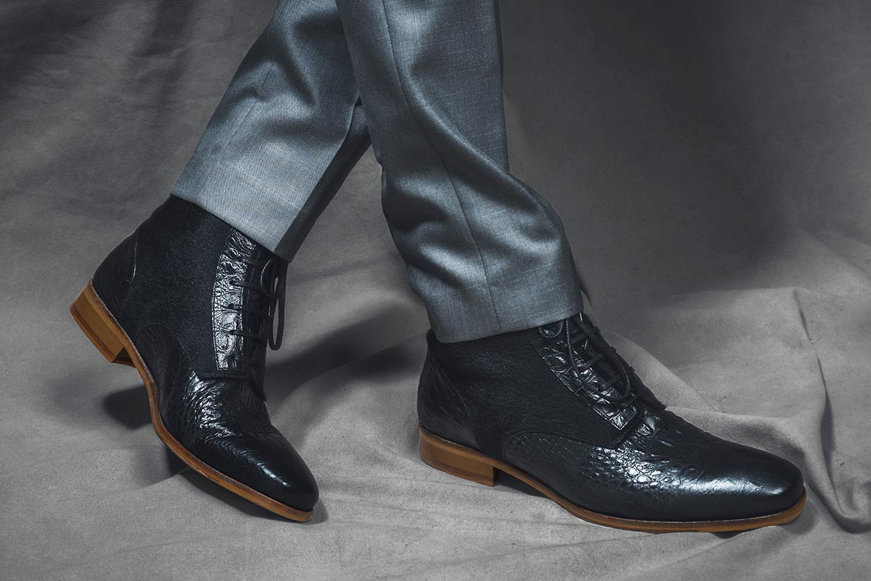 Black Croc Fur & Leather Boot: Mr. Oh, William for wholesale on Faire5