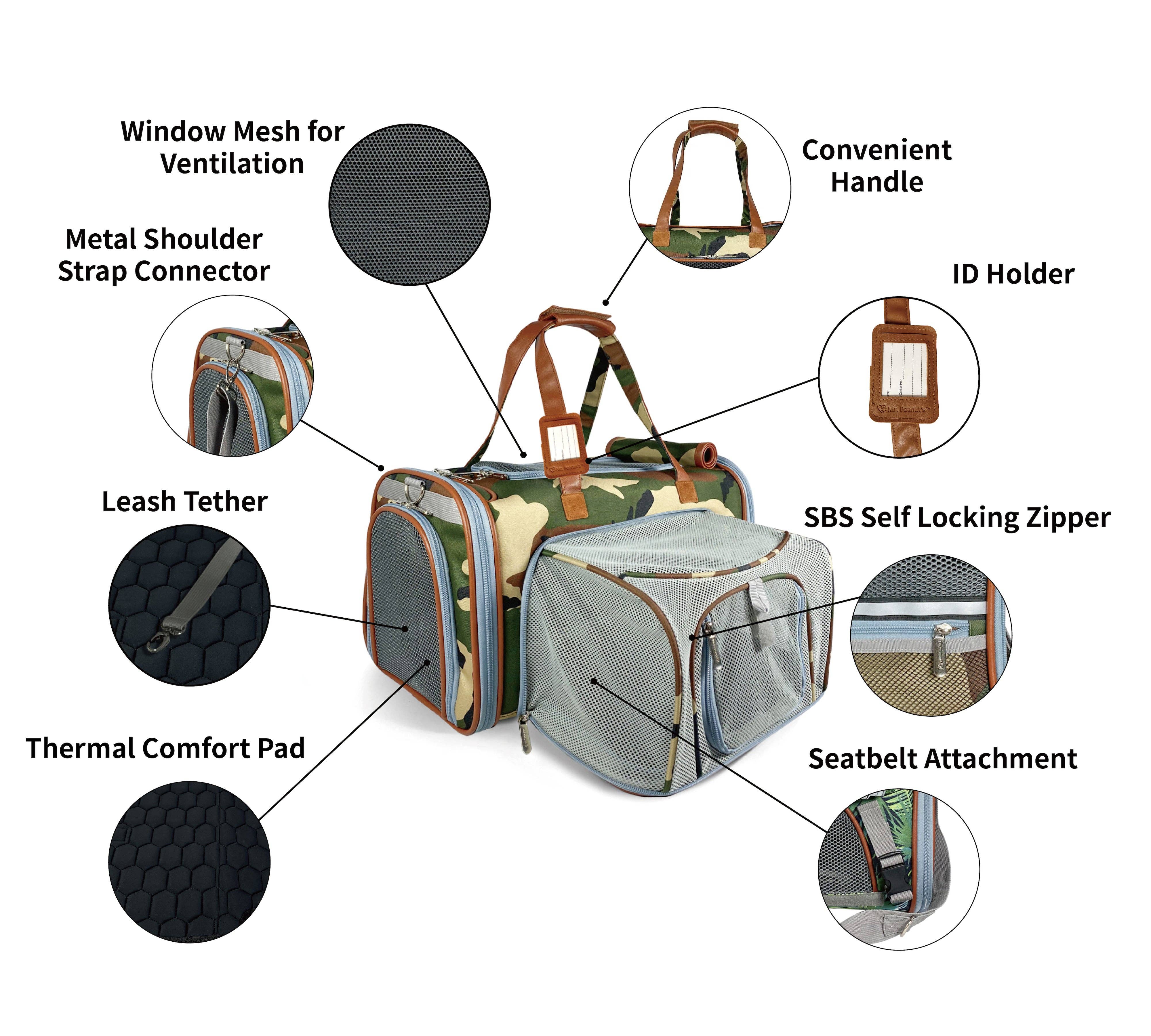 Mr. Peanut's - Wholesale Pet Carrier - Cat/Dog - Mr. Peanut's Gold Series Standard Size Airline Compliant Expandable Pet Carrier - Prints Edition3