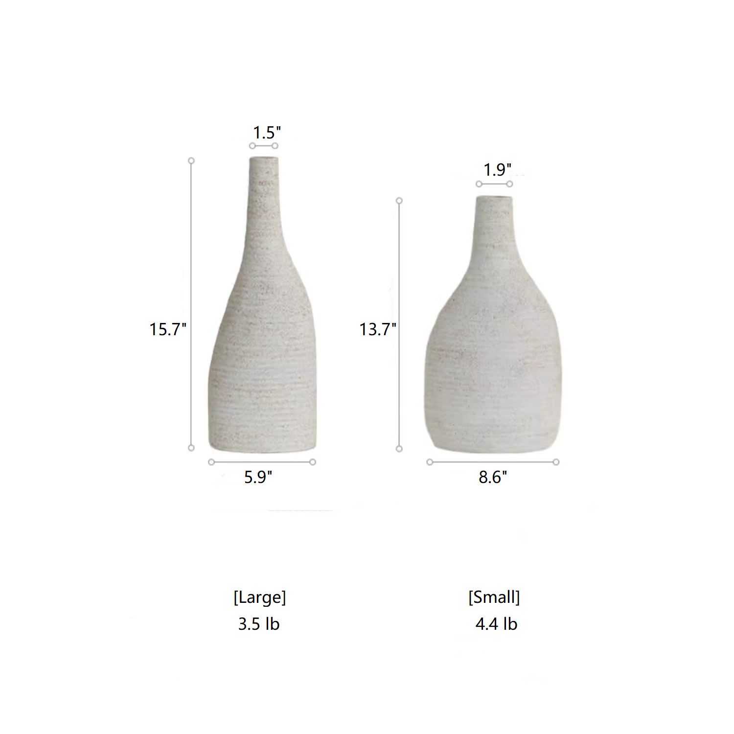 Rustic Reach - Wholesale Vase - Narrow Neck Vase in White0