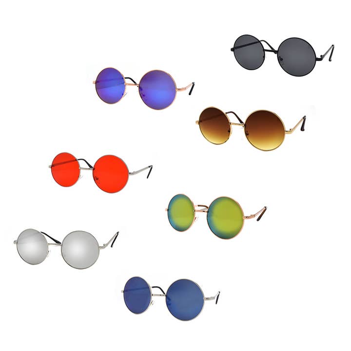 P2012 60's Peace Óculos de sol Hippie com armação retro por atacado de Pop Fashionwear Inc