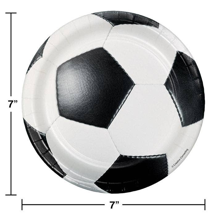 Bulk Party Decor - Wholesale Disposable Plate - Soccer Paper Dessert Plates, 8/Pkg