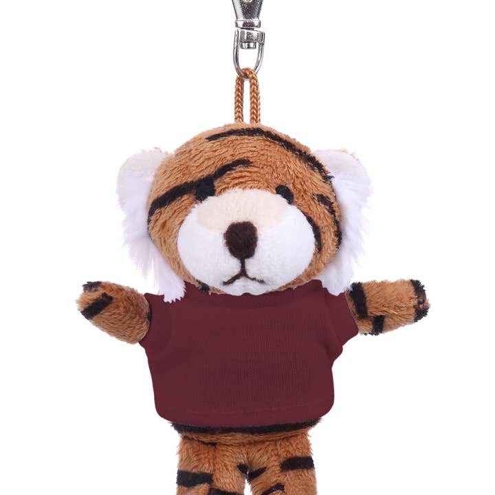 Plushland - Wholesale Keychain – Unisex - 4" Keychain - Tiger with customized shirt3