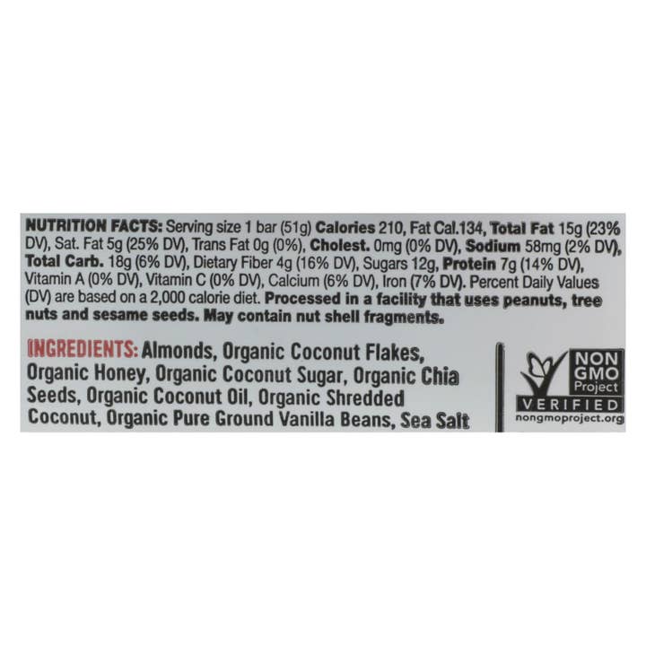 Everyday Supply Co - Wholesale Snack Bar - Taos Bakes Coconut Vanilla Bars, 12 Pack, 1.8 Oz Each2