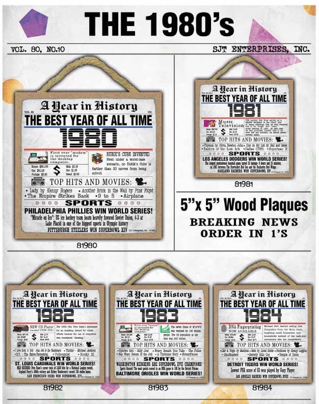 SJT Enterprises, Inc. - Wholesale Sign - 1957 A Year in History Plaques 5" x 5" wood plaque/sign2