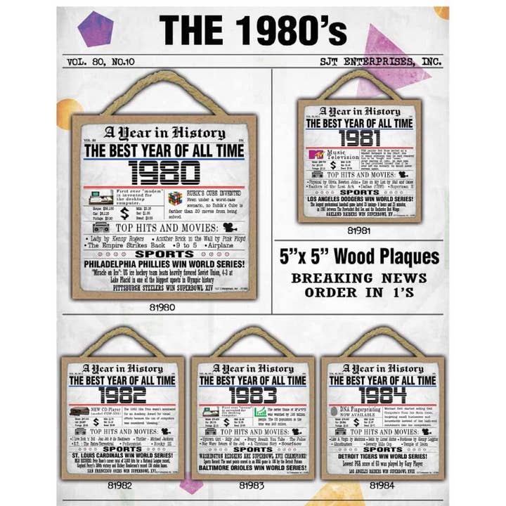 SJT Enterprises, Inc. - Wholesale Sign - 1978 A Year in History Plaques 5" x 5" wood plaque/sign1