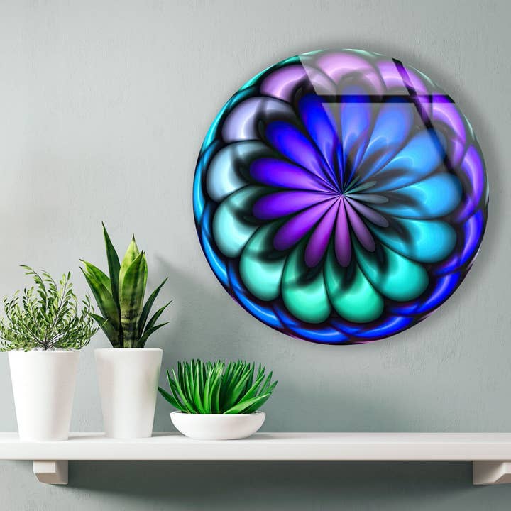 MyPhotostation – wholesale Wall Accent – Abstract Round Tempered Glass Wall Art