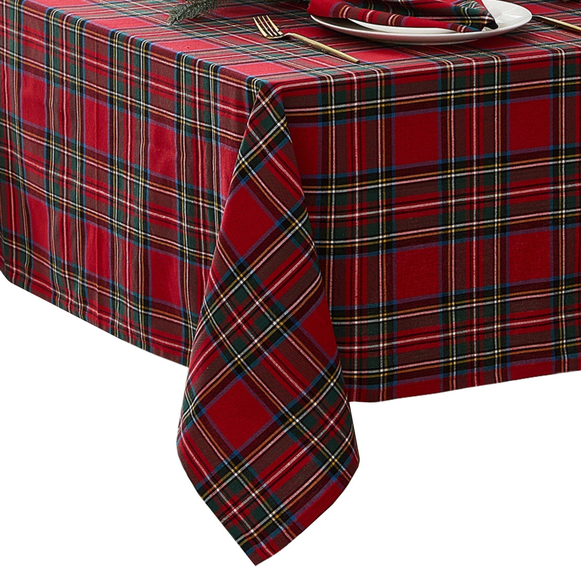 Threadmade Home - Wholesale Tablecloth - Stowe Tartan Holiday Plaid Cotton Christmas Tablecloth6