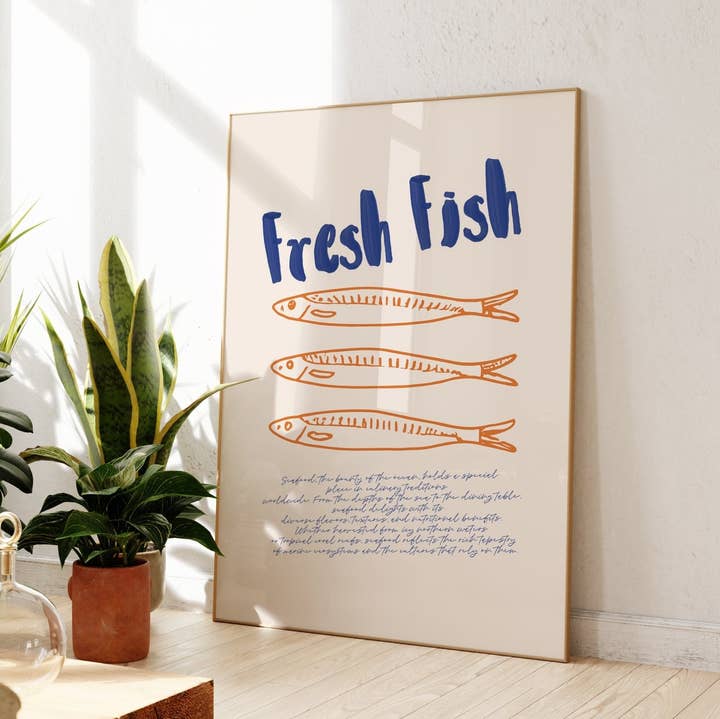 Moonshine Prints - Wholesale Art Print - Retro Fresh Fish Print