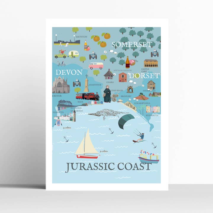 JURASSIC COAST MAP for wholesale by Betty Boyns Designs