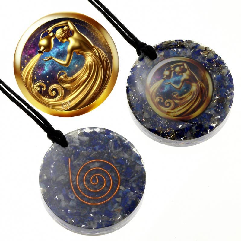 UniArt – Großhandel Spiritueller Stein/Kristall – Orgonit-Anhänger mit Sternzeichenfigur10