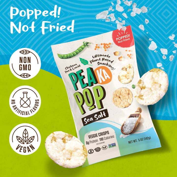 PeaKaPop - Wholesale Puffed Snack - PeaKaPop Veggie Crisps Sea Salt