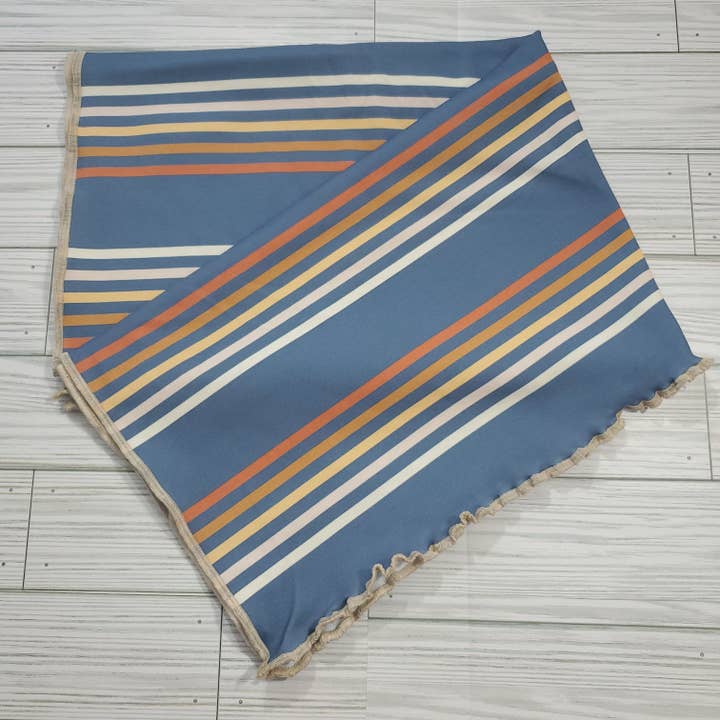 Blue Retro Stripe Hair Towel for wholesale by The Nut 'n Bubs