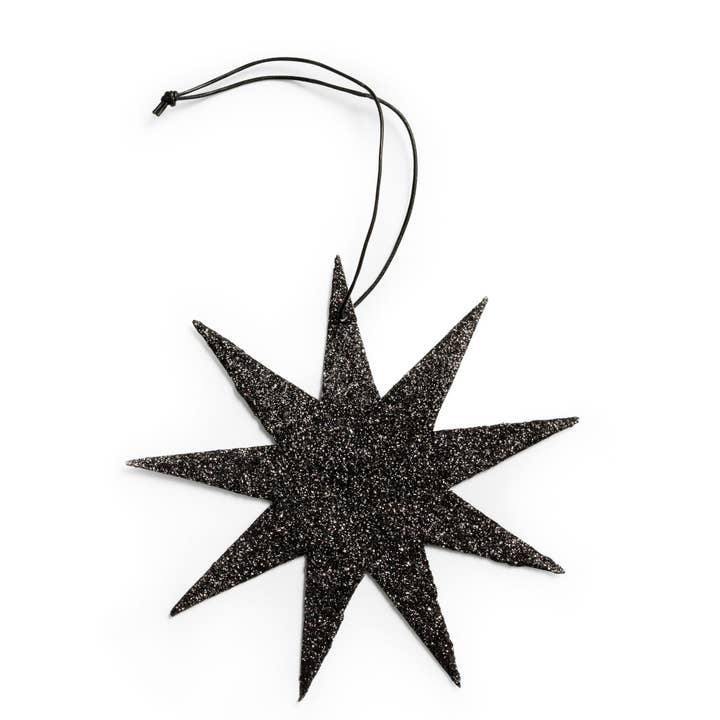 9-point glitter star, black for wholesale by Nordstjerne