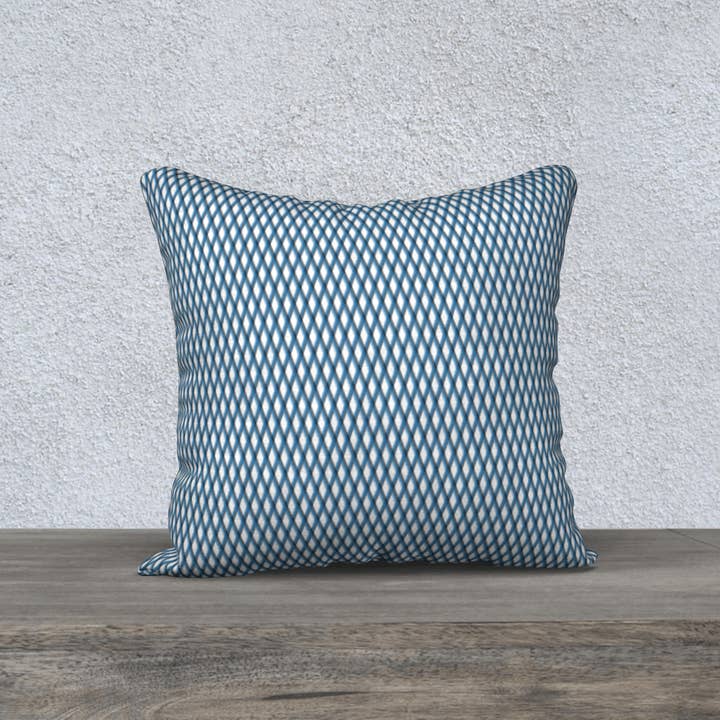 Coussin décoratif carré bleu océan - 18 pouces bleu et blanc 🇨🇦 pour la vente par The Wheaten Store