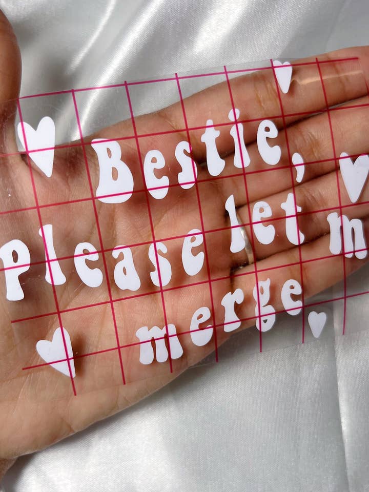 “Bestie, Please Let Me Merge” Car Decal for wholesale by Paolin Jewelry