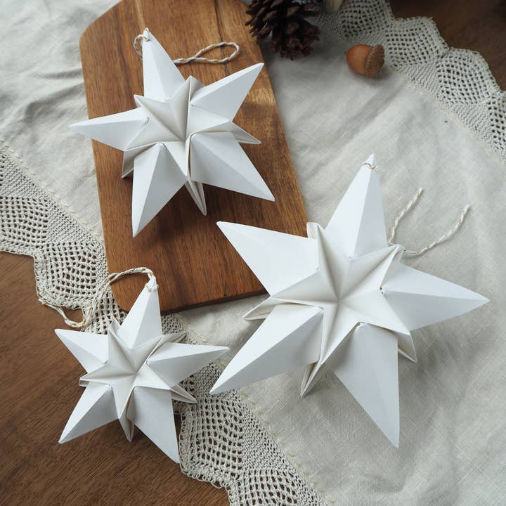 Weiße Origami-Papierstern-Dekoration für den Großhandel von Joyful Array