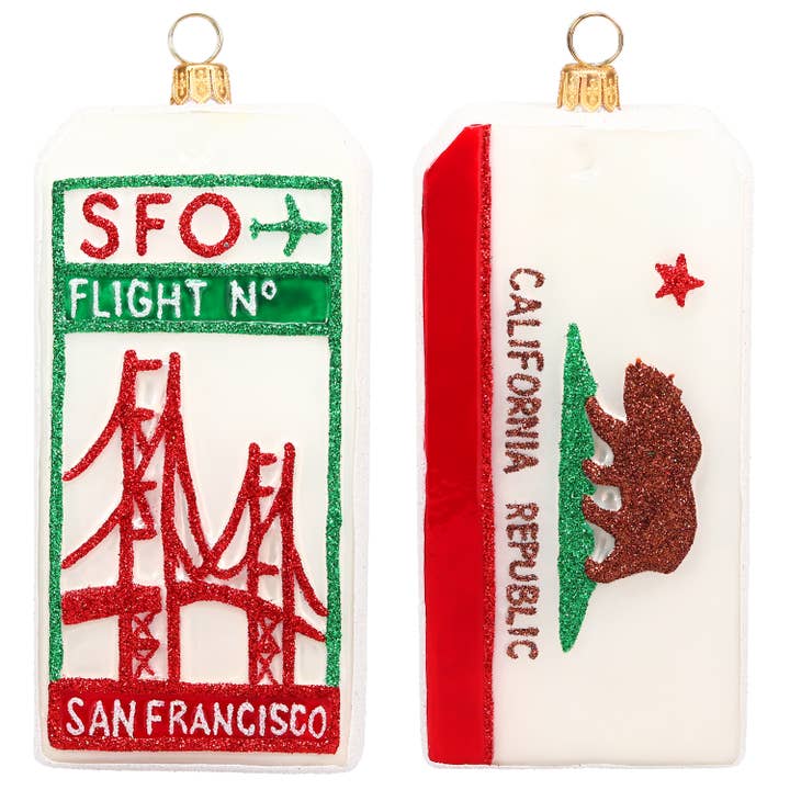 San Francisco Bagagelabel Ornament voor wholesale door Joy To The World Collectibles