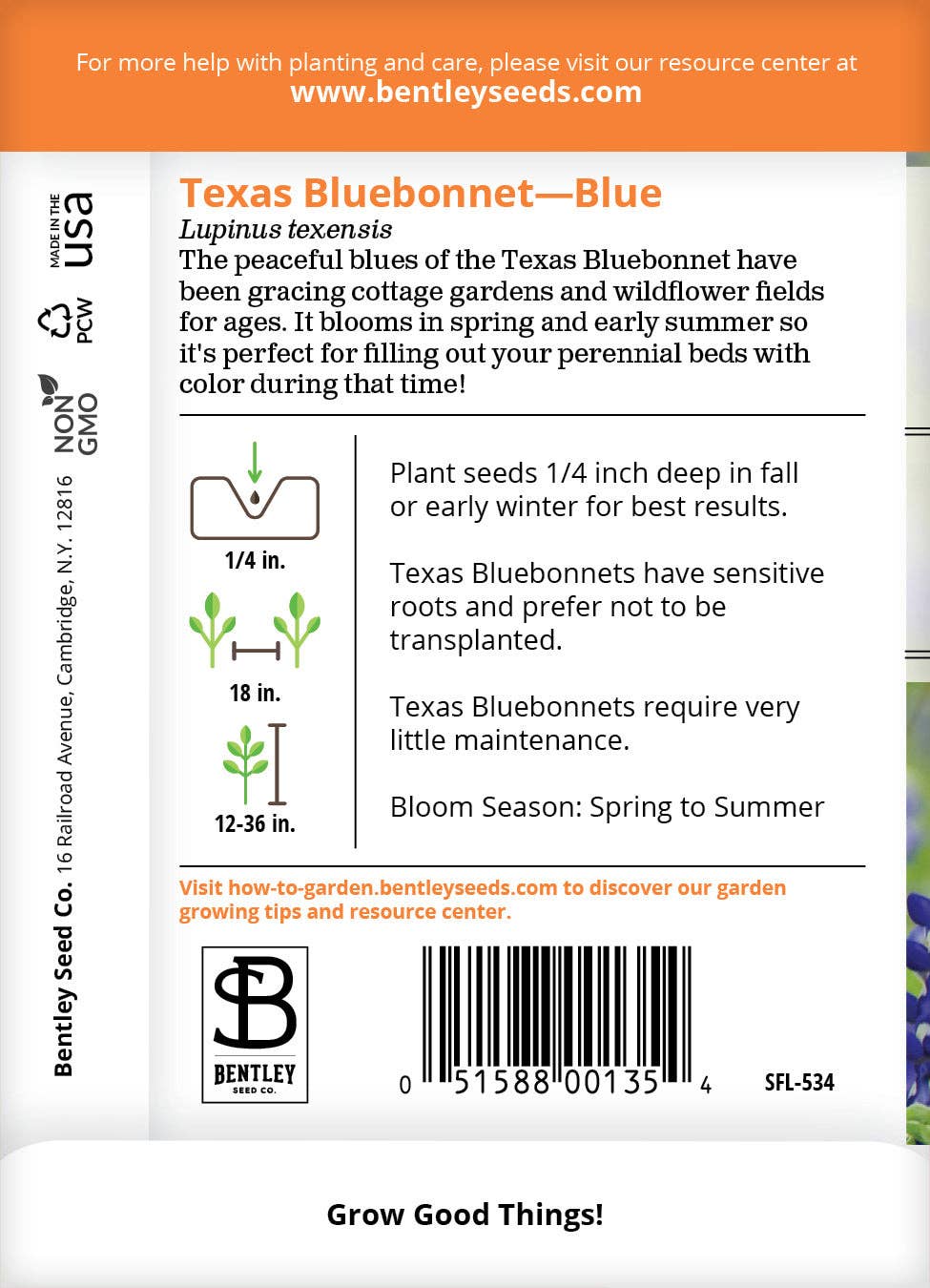 Bentley Seed Co. - Wholesale Plant Seeds - Texas Bluebonnet Seed Packets1